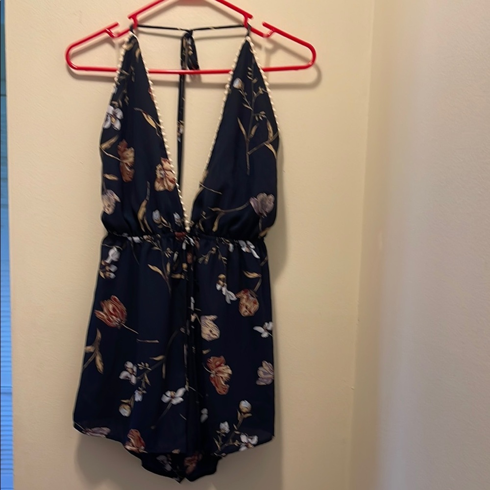 Floral Navy Kids One Piece